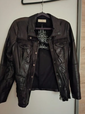 MILESTONE - taillierte Damen Nappaleder Jacke (Lamm-Nappa) - 36-schwarz/braun - Bild 1 von 4