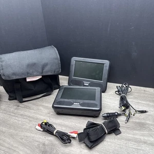 RCA Mobile DVD System with 7" Dual Screens w/ Cables & Straps And Storage Bag - Picture 1 of 5