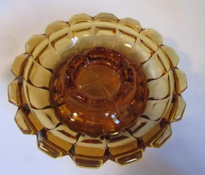 VINTAGE WIKINGER GLAS BERNSTEINFARBEN GROSS 7-1,2" ASCHENBECHER - Bild 1 von 3