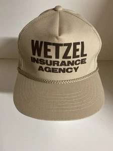 Headliner Vintage Trucker Hat Wetzel Insurance Agency Beige Hat OSFM - Picture 1 of 6