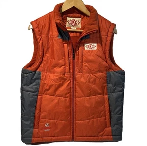 Giubbotto da lavoro trapuntato uomo BKC Mfg Co taglia media foderato pile zip tasche arancione grigio - Foto 1 di 10