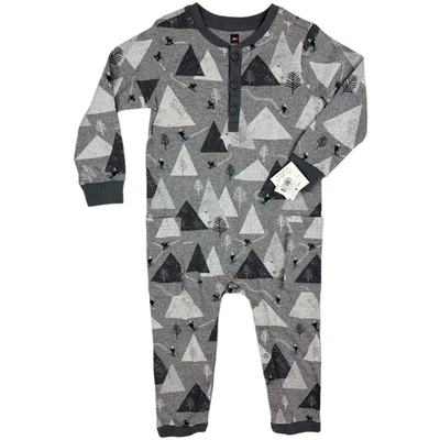 Colección Tea Bebé Niño 18 24 Gris Esquí Montañas Mameluco Conjunto Perro Algodón 1 pieza Foto 1 de 4