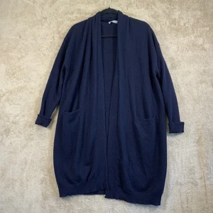 Maglione Vince Downy cashmere donna piccolo blu navy cardigan tasche lunghe spolverino usato in ottime condizioni - Foto 1 di 9