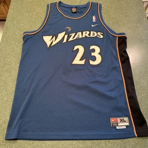Camiseta deportiva vintage Nike Washington Wizards Jordan #23 para hombre XL azul longitud +2 RARA - Imagen 1 de 5