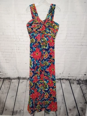 Vestido midi de seda floral Phoebe Couture talla 12 (A12) Foto 1 de 4