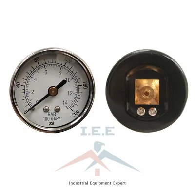 Air Compressor Pressure / Hydraulic Gauge 2" Face Back Mount 1/8" NPT 0-200 PSI - Image 1 of 3