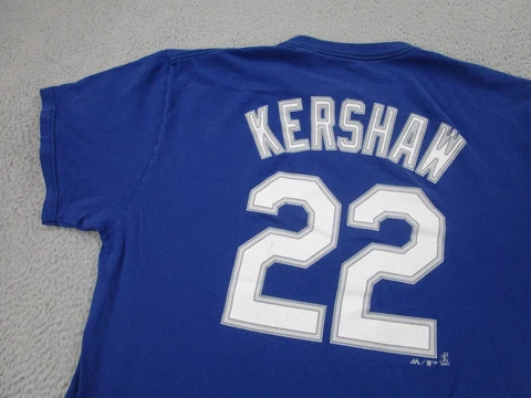 LA Dodgers Shirt Mens XL Blue Clayton Kershaw tee Cover