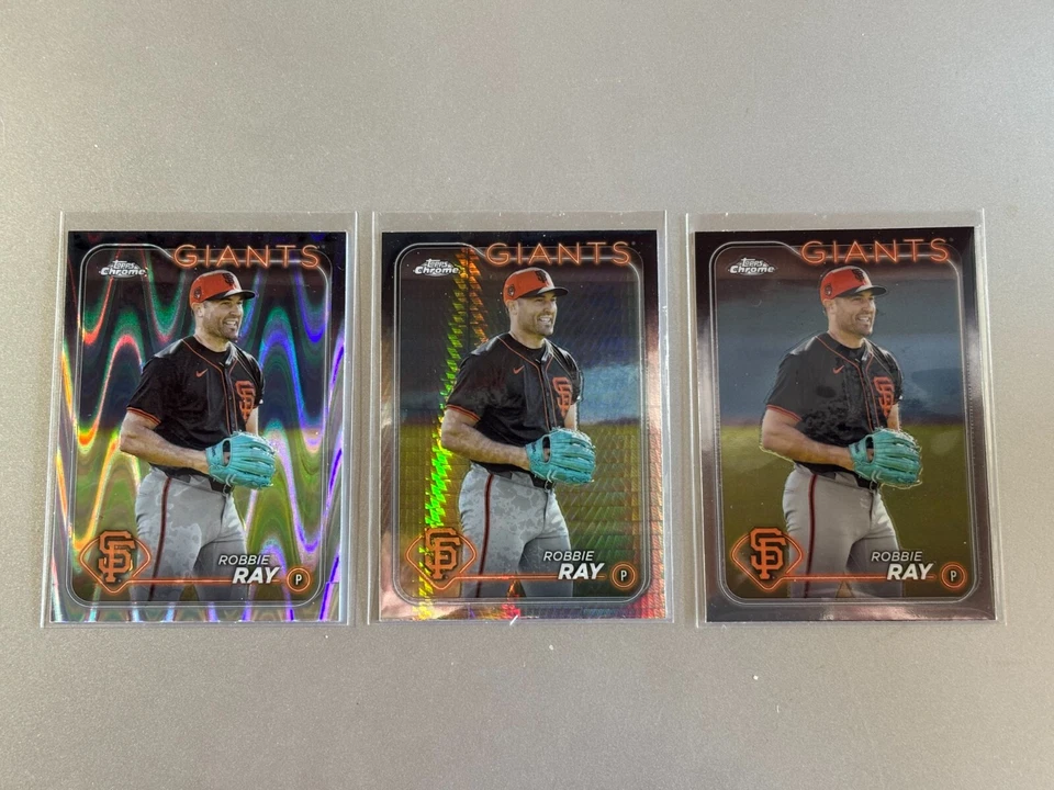 2024 Topps Chrome Robbie Ray Card Lot (3) Raywave - Prizm - Base #106 - Image 1 of 2