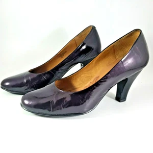 SOFFT Purple Patent Leather Pumps Heels Size 9W Round Toe Great Condition - Picture 1 of 11