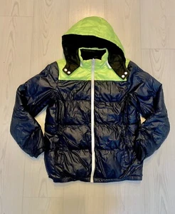 Giacca a vento Shoeshine Taglia 14 anni Blu E Gialla Camouflage Double Face - Foto 1 di 9