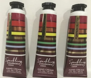 3 BATH & BODY WORKS SPARKLING CRANBERRY CIDER HAND CREAM LOTION TRAVEL SHEA 1 OZ - Picture 1 of 1