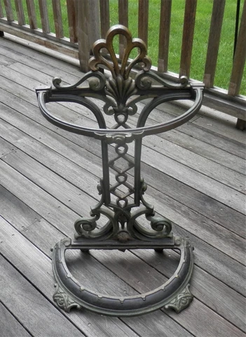 1850s Antique Cast Iron umbrella cane walking stick stand holder original paint Cover