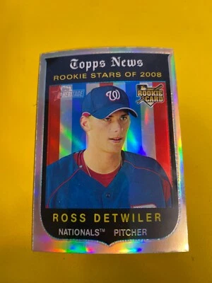 63476 2008 Topps Heritage Chrome Refractors #C180 Ross Detwiler RC #169/559 - Image 1 of 3