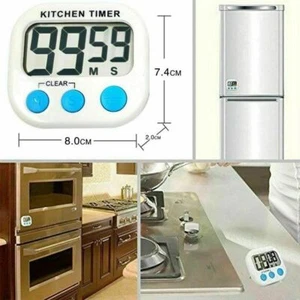 Magnetic Large LCD Screen Digital Kitchen Timer Alarm Count Up Down - Picture 1 of 5