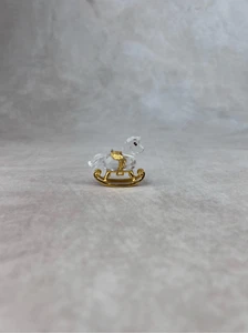 Caballo mecedor vintage SWAROVSKI Crystal Memories dorado 199447 - Imagen 1 de 7