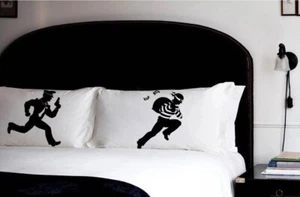 Cops and Robbers Police Pillow Case Set TC 220 Cotton Pillow Covers tag game - Picture 1 of 3