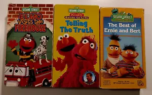 Sesame Street VHS Video Tape Lot The Best Of Ernie & Bert Telling Truth Home kid - Foto 1 di 6