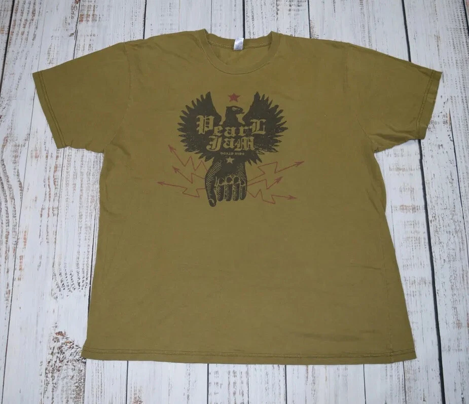 PEARL JAM 2006 GIRA MUNDIAL ROPA REAL CAMISA PARA HOMBRE XL RARA EJÉRCITO VERDE OLIVA Foto 1 de 4