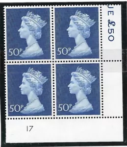 1970 50p Dezimalmaschinenzylinder 17 phosphorisiertes Papier UNMONTIERT NEUWERTIG - Bild 1 von 1