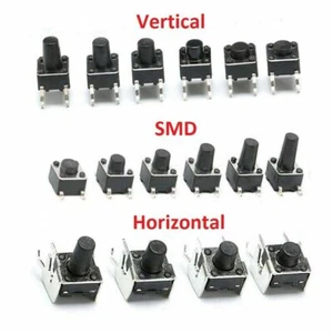 Interruttore pulsante tattile momentaneo verticale/SMD/Orizzontale mini micro PCB - Foto 1 di 10