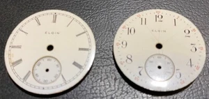 Antique Pocket Watch Lot of 2 Elgin Dials Size 0 / 29mm 1890 To 1910 - Picture 1 of 8