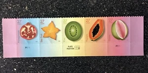 2008USA #4253-4257a 27c Tropical Fruit - Bottom Plate Strip of 5  Mint NH - Picture 1 of 1