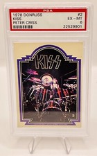 1978 PSA Graded KISS Card #2 PETER CRISS EX-MT 6  