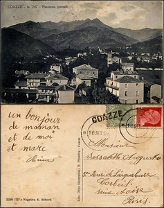 Coazze, Torino, panorama generale, viaggiata 1929, annullo muto con SD - Picture 1 of 1