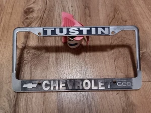 Tustin Chevrolet Geo, California, Car Dealership Metal License Plate Frame - Picture 1 of 3