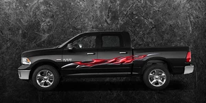 2 Car Truck Trailer Side Decals Graphics Stripes Vinyl #B758Red - Picture 1 of 2