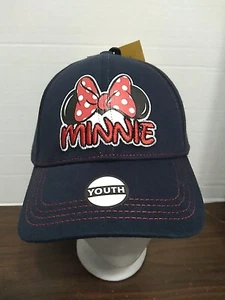 Disney Minnie Mouse Embroidered Youth Adjustable Baseball Cap Hat, Navy - Picture 1 of 17