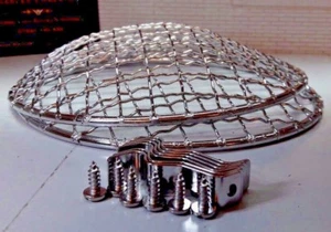 Classic Car Rally Headlamp Stone Guards 5 3/4 Inch Stainless Protectors Pair - Picture 1 of 3