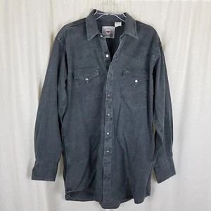 MWG Western Shirts Full Snap Up Cowboy Chambray Denim Work Mens L Canada - Picture 1 of 5