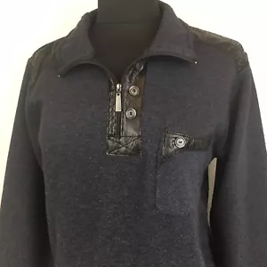 Maglione True Rock taglia S effetto invecchiato ecopelle bottoni manica lunga - Foto 1 di 9