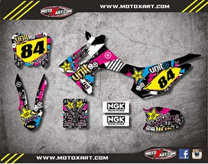 Custom Graphics, Full Kit For Honda CRF 110 2013 - 2018 RUSH STYLE Stickers - Picture 1 of 5