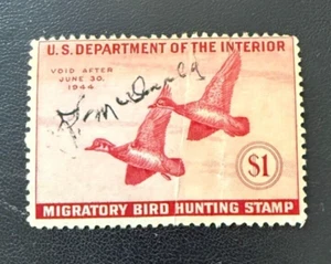 Vintage 1944 US Department of Agriculture Migratory Bird Hunting Duck Stamp - Picture 1 of 2