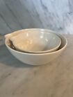 Set Of 2 White Martha Stewart For Macys Porcelain Nesting Bowl Pour Spout