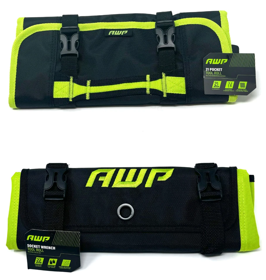 AWP Contractor Tool Roll Set Sockets, 1/4 & 3/8 Drive Heavy Duty-Water Resistant - Image 1 of 1