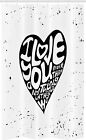 Love You More Stall Shower Curtain Grunge Art Heart