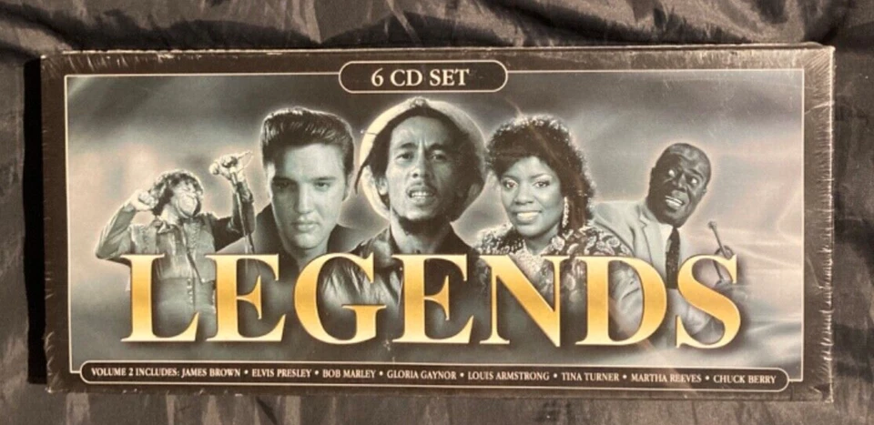 6 CD Set Legends James Brown Elvis Bob Marley Gloria Gaynor Louis Armstrong Tina