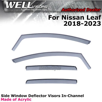 Viseras WELL para Nissan Leaf 2018-2024 Viseras de ventana Deflectores en canal 4 piezas Foto 1 de 2