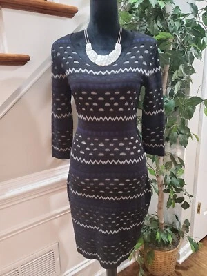 Vestido Danny & Nicole para mujer multicolor rayón manga larga hasta la rodilla talla mediana Foto 1 de 4