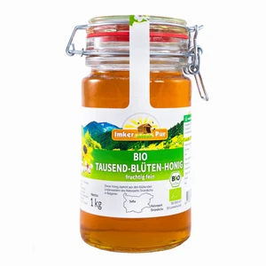 Bio-Tausendblüten-Honig, 1 kg, im wiederverw. Vorratsglas naturbelassen - Bild 1 von 5