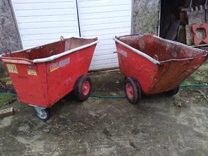 rubble tilt truck cart barrow waste bin wheeled steel stark arvid 400l 750kg - Picture 1 of 4