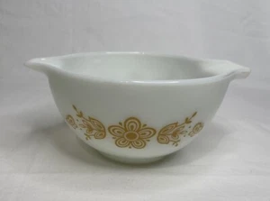 De colección Pyrex Leche Vidrio Mariposa Dorado #441 1.5 Pt Pinta Cenicienta Tazón Mezclador  - Imagen 1 de 6