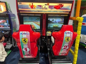 SEGA OUTRUN 2 SPECIAL TOURS TWIN SIT DOWN ARCADE MACHINE WORKING 29in CRT - Picture 1 of 6