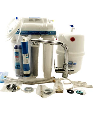 Umkehrosmose Wasserfilter 5 Stufen System Filter Anlage 3 Wege Wasserhahn YS77 - Bild 1 von 3