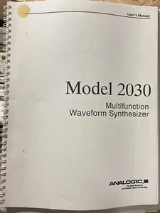 Analogic Model 2030 Multifunction Waveform Synthesizer User's Manual - Picture 1 of 2