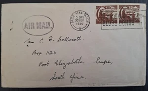SCARCE 1950 Ireland Cover ties 2 stamps canc Baile Atha Cliath to South Africa - Picture 1 of 2