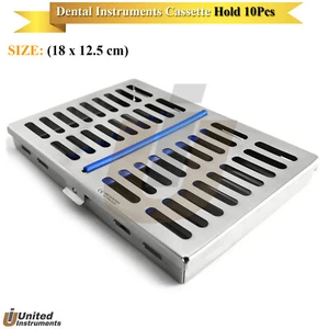 Dental Sterilization Cassette For 10 Pcs Tools Holding Tray-Rack-Box With Lock - Picture 1 of 5